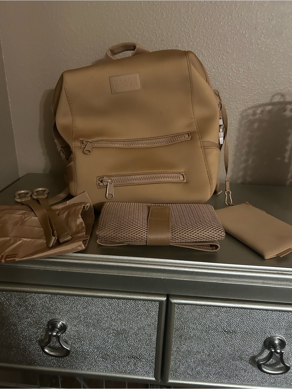 Dagne Dover Indi Diaper Backpack Large in Camel (Missing Dust Bag)(Damaged)